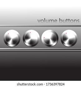 Volume buttons, amount 4 buttons, silver circle to design