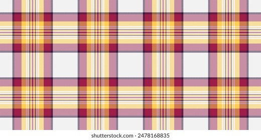 Volume check plaid vector, t-shirt seamless texture pattern. Stage fabric textile background tartan in white and pink color.