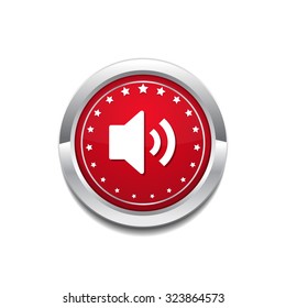 Volume Circular Red Vector Web Button Icon