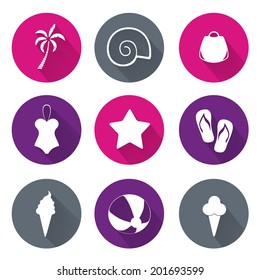 Volume colorful summer icons. Isolated illustration icon