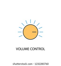 Volume Control Concept 2 Colored Line Icon. Simple Yellow And Blue Element Illustration. Volume Control Concept Outline Symbol Design From Music Set