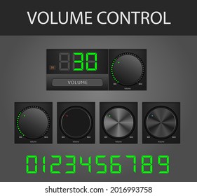 Volume control. Digital display with numbers