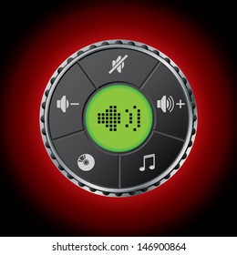 Volume control gauge with lcd display and hexagon textured background