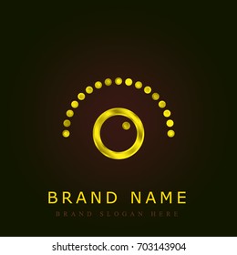 Volume control golden metallic logo