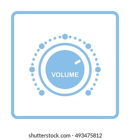 Volume control icon. Blue frame design. Vector illustration.
