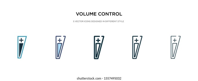 volume control icon in different style vector illustration. two colored and black volume control vector icons designed in filled, outline, line and stroke style can be used for web, mobile, ui