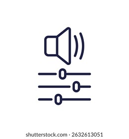 ícone de controle de volume no design de linha
