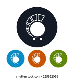 Volume control icon, power control , the four types of multicolored circular icons, vector illustration