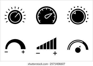 volume control icon set. vector illustration on white background