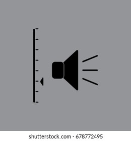 Volume control icon, sound power slider vector illustration