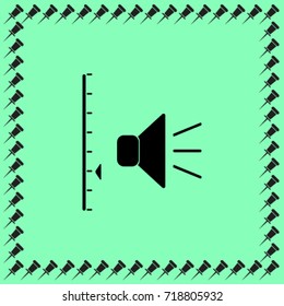Volume control icon, sound power slider vector illustration