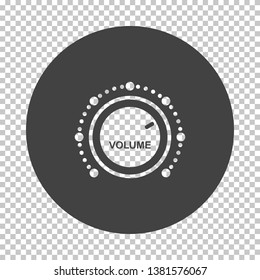 Volume control icon. Subtract stencil design on tranparency grid. Vector illustration.