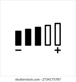 Icono de control de volumen. Ilustración vectorial para Diseño web, App e IU. Icono de Botones de reproductor multimedia.
