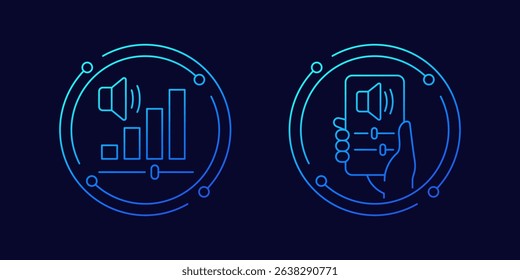 volume control icons in linear design