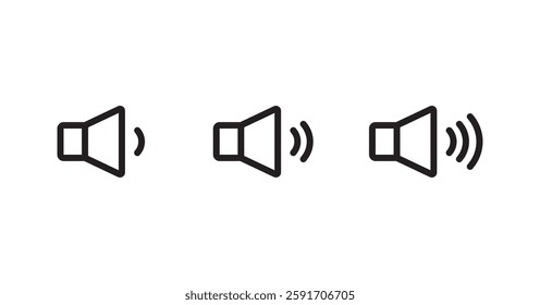 Volume control icons set.sound icon isolated on white
