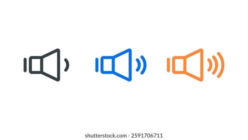 Volume control icons set.sound icon isolated on white