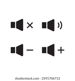 Volume control icons set.sound icon isolated on white