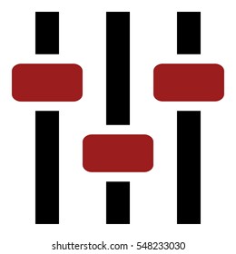Volume control illustration - Flat design icon - Black and red