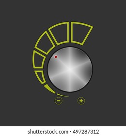 Volume Control Isolated on Gray Background, Power Control,Vector Illustration 