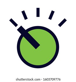 Volume Control Knob Set to Minimum. Simple Vector Color Icon.