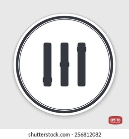 Volume control. Level icon. Flat design style. Made vector illustration. Emblem or label with shadow.