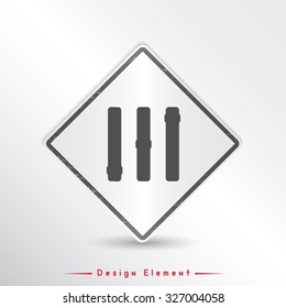 Volume control. Level icon. Flat design style. Made vector illustration. Emblem or label with shadow.