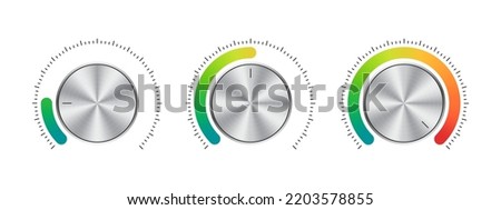 Volume control. Mood scale. Satisfaction indicator. Performance measurement client satisfaction. Vector illustration