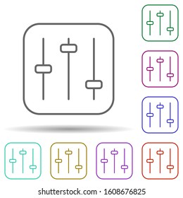 Volume control multi color icon. Simple thin line, outline vector of web icons for ui and ux, website or mobile application