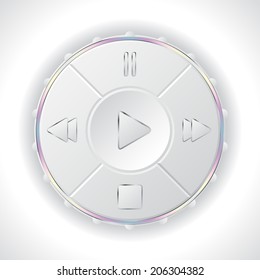 Volume control panel with player buttons and icons