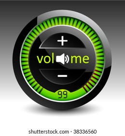 Volume control panel for web design. Vector.