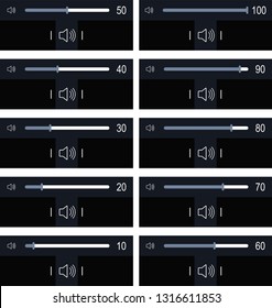 Volume control pc interface icon flat designed black and white vector graphic