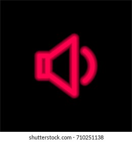 Volume control red glowing neon ui ux icon. Glowing sign logo vector