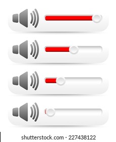 Volume control sliders on panels w/ speaker symbols