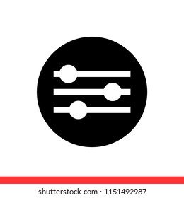 Volume control vector icon, filter symbol. Simple, flat design for web or mobile app