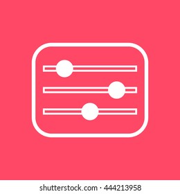 Volume Control white icon on magenta color background. Eps-10.