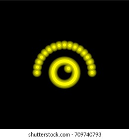 Volume control yellow glowing neon ui ux icon. Glowing sign logo vector