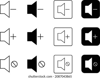 volume controller button icon set