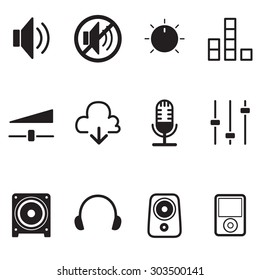 Volume controller & Speaker technology icon Vector Illustration set