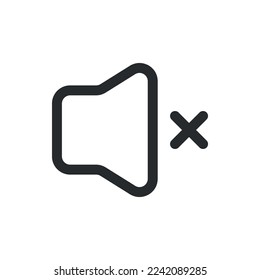 icono cruzado de volumen, vector cruzado de volumen, ilustración simple