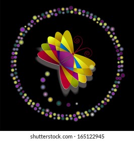 volume decorative butterfly for your black background