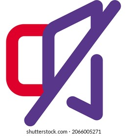 Volume decreased to the zero level with the crossed sign