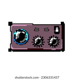 vectores retro de arte de píxel del amplificador digital de volumen. amplificador digital de volumen de bits. ilustración vintage antigua