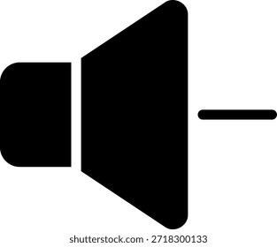 Vector de ilustración de icono de glifo de volumen hacia abajo