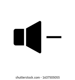 volume down glyph vector icon - ui icon vector