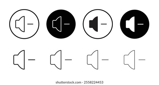 Volume down icon Flat line illustration