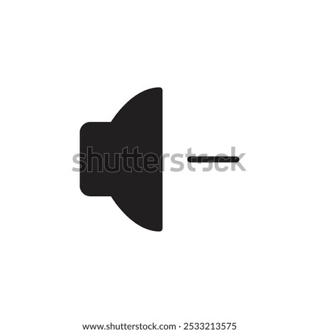 Volume down icon Flat line illustration