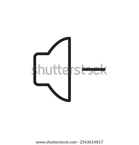 Volume down icon Flat line illustration