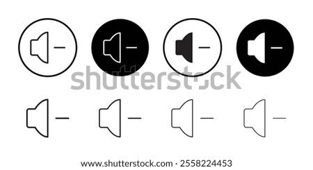 Volume down icon Flat line illustration