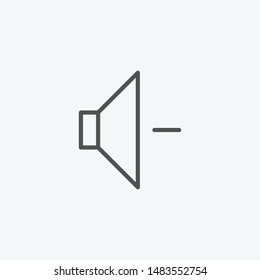 Volume down icon isolated on gray background. Multimedia symbol modern, simple, vector, icon for website design, mobile app, ui. Vector Illustration