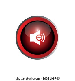 Volume down icon. Media player interface. App web button.vector illustration design  isolated on white background, symbol for your web site design, icon ,logo, app, UI.